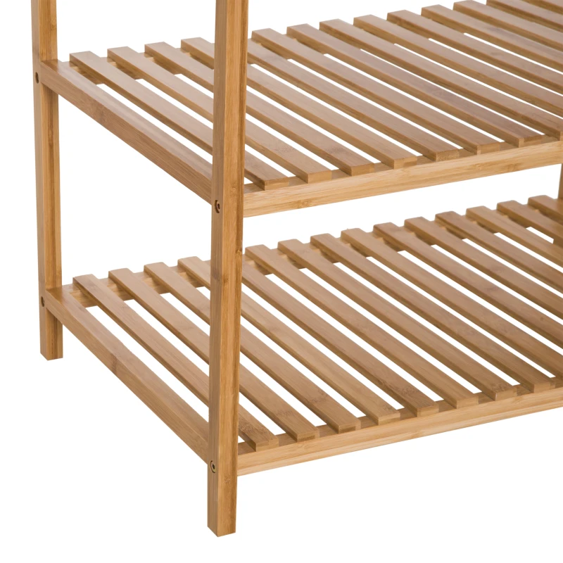 HOMCOM Estantería de Bambú 3 Niveles Estantería Almacenaje para Baño Librería Organizador Zapatero 65x40x55cm