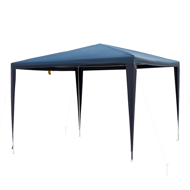 Outsunny Carpa Pabellón Desmontable e Impermeable de Jardín 3x3x2,45m Tela polietileno 90g/metro cuadrado - Color Azul