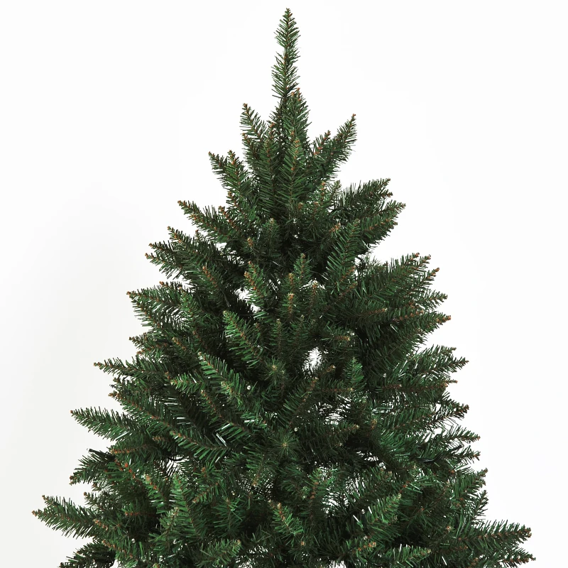 HOMCOM Árbol de Navidad Grande Artificial Árbol 200cm + Soporte 1880 Ramas 650 Luces LED con Color Blanca Cálida Verde PVC