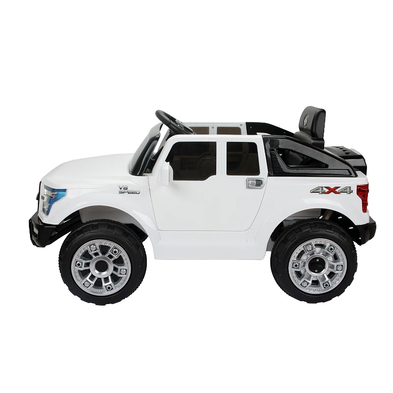 HOMCOM Coche Eléctrico para Niños 3+ Años Vehículo Todoterreno Infantil con Luces y Música 111x63x57cm Blanco