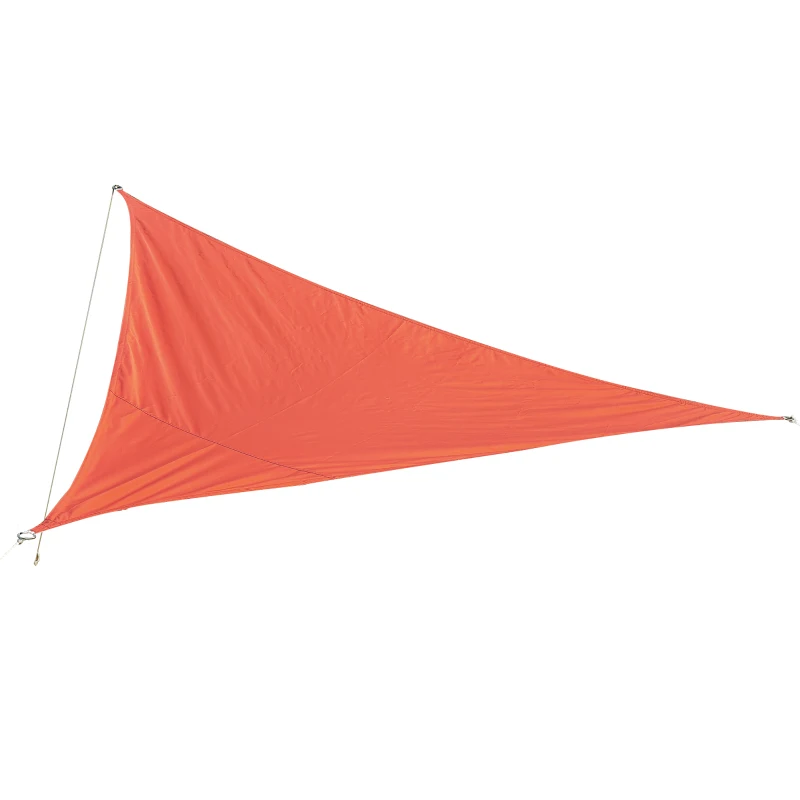 Outsunny Toldo vela color naranja sombrilla parasol triangulo Tela de Poliéster 160g/㎡ jardin playa camping sombra (varios colores y medidas), medida 4x4x4 metros, color naranja