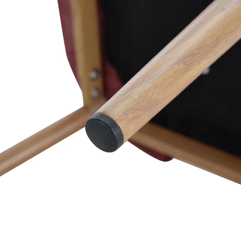 HOMCOM Juego de 2 Sillas de Comedor de Terciopelo Suave Silla de Salón Estilo Nórdico Moderno con Respaldo Ergonómico Acolchado y Patas de Metal 50x58x85 cm Rosa