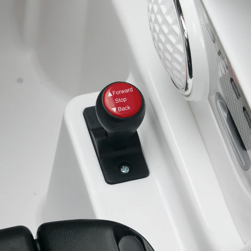 HOMCOM Coche Eléctrico para Niños 3+ Años Vehículo Todoterreno Infantil con Luces y Música 111x63x57cm Blanco