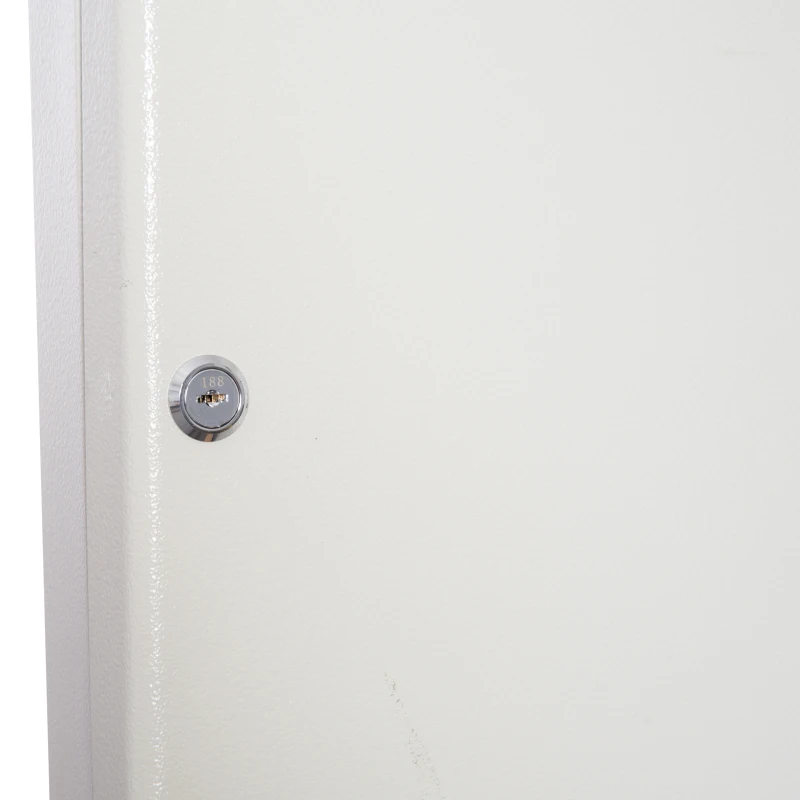 HOMCOM Armario para Llaves 45 Ganchos Caja de Llaves de Pared Caja de Seguridad con Cerradura Etiquetas 30x24x7.5cm Acero