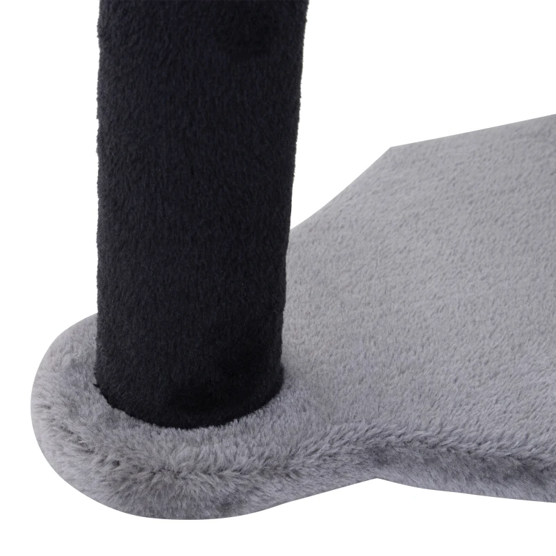 PawHut Columna de Arañazo de Gatos Marco de Escalada de Gato Columna Juguete de Rascado de Gatos con 2 Bolas Pompón de Felpa y Sisal 48x30x52cm