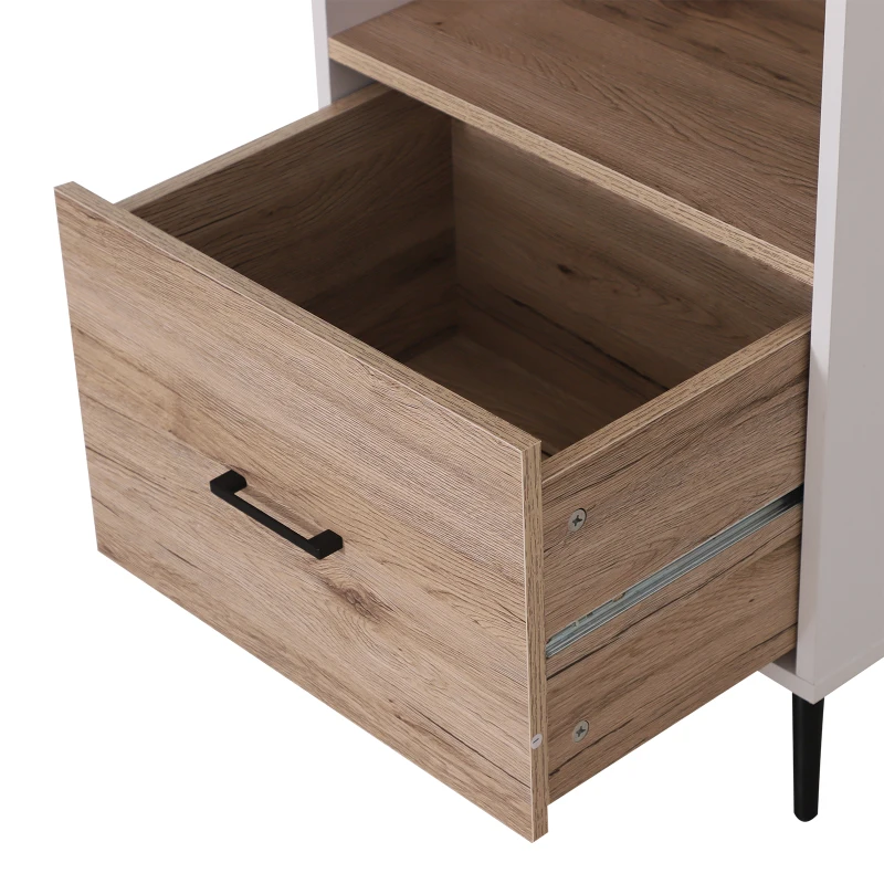 HOMCOM Armario Gabinete Consola Mueble Aparador Organizador de Almacenaje Multiusos de Cocina Comedor Salón con Cajón y Estantes 48x40x123cm