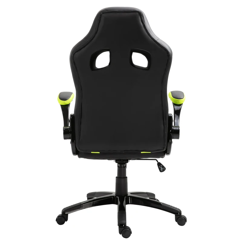 Vinsetto Silla de Juego Multiusos Silla Gaming Profesional Oficina Ergonómica Basculante Altura Ajustable con Brazo Giratorio 5 Ruedas Cojín Acolchado 71x69x116,5-125 cm Armarillo y Negro