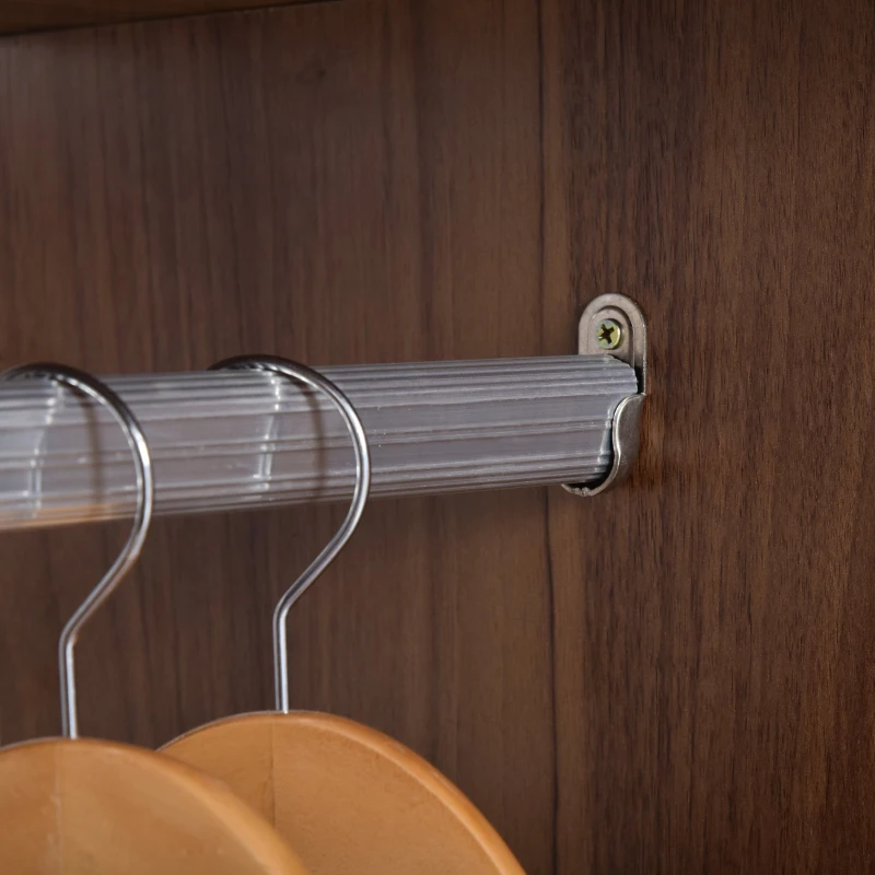 HOMCOM Armario Abierto para Colgar y Almacenar Ropa Tipo Guardarropa con Ruedas - Madera - Color Marrón - 120x40x128 cm