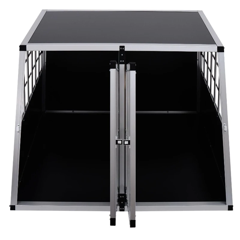 Pawhut Jaula de Transporte Hermética Para Perros - Aluminio y Madera Contrachapada - 104x91x69cm