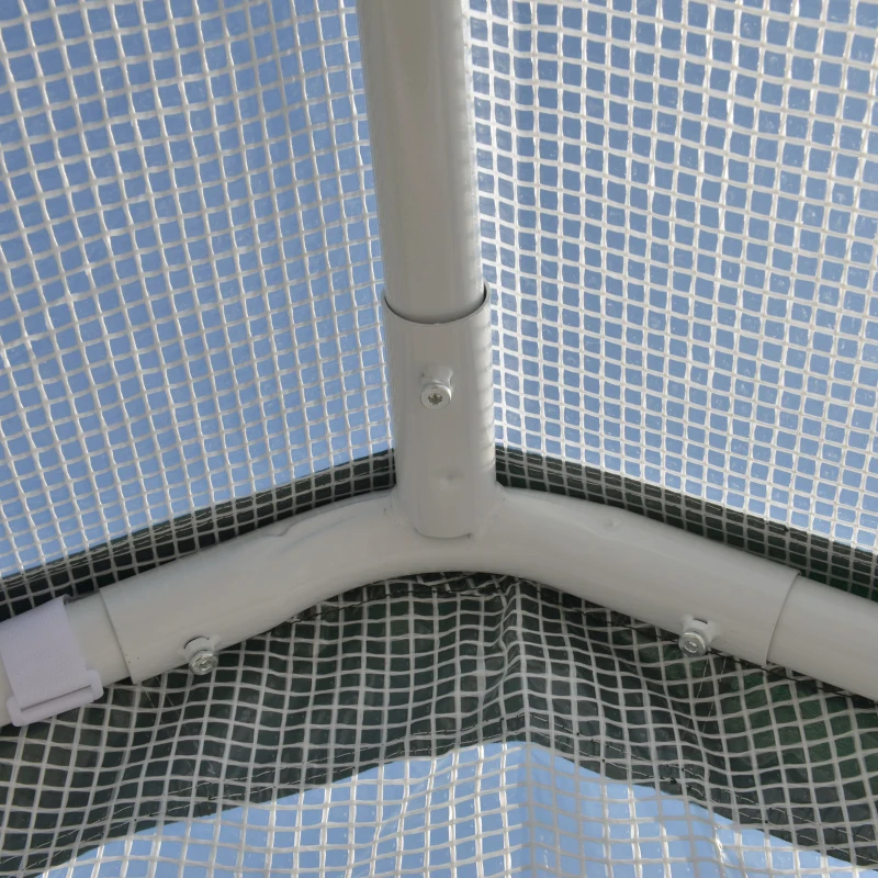 Outsunny Invernadero de Jardín 240x180x200 cm Túnel con 4 Ventanas y Puerta Enrollable para Cultivo de Plantas Flores Verduras Cubierta PE y Marco Acero Blanco