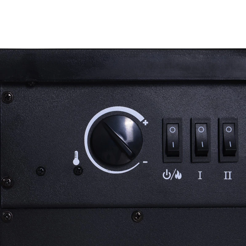 HOMCOM Chimenea Eléctrica de Pie Movible y Decorativo Calefactor Estufa 975/1950W Llama LED con Termostato 41x25.4x52cm