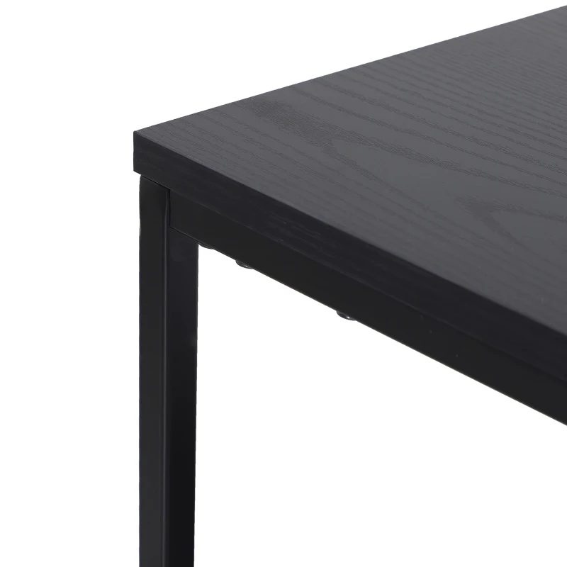 Mesa de Centro para Salón con Estante Inferior Mesilla de Noche Mesita Auxiliar para Dormitorio 46x46x57cm Negro