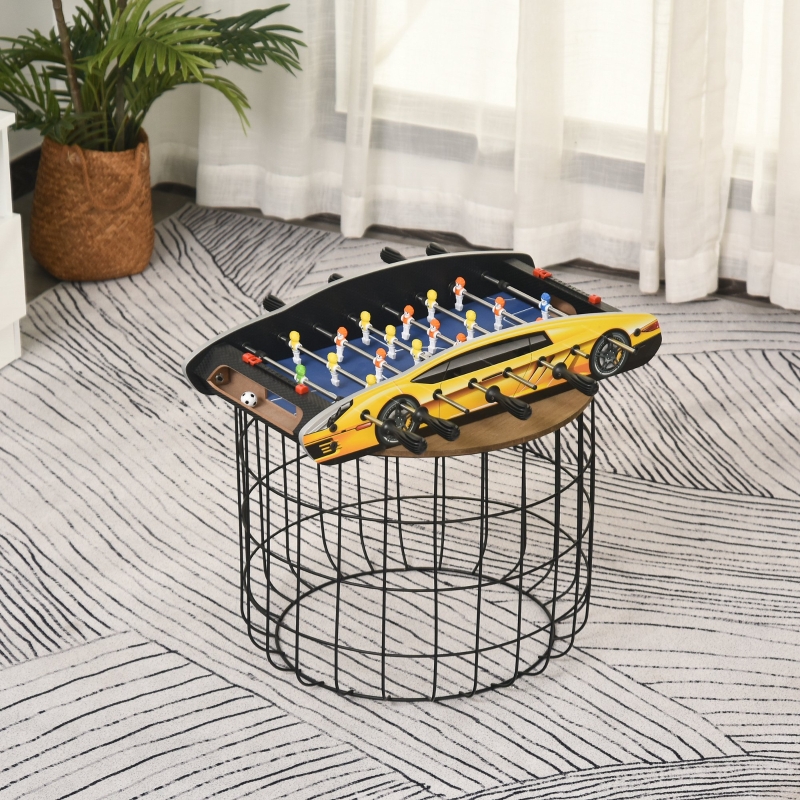 HOMCOM Mesa de Futbolín Mesa de Madera Fútbol para Hogar Oficina Sala de Juegos con Tabla de Puntaje 2 Bolas 61x28,2x11,6cm