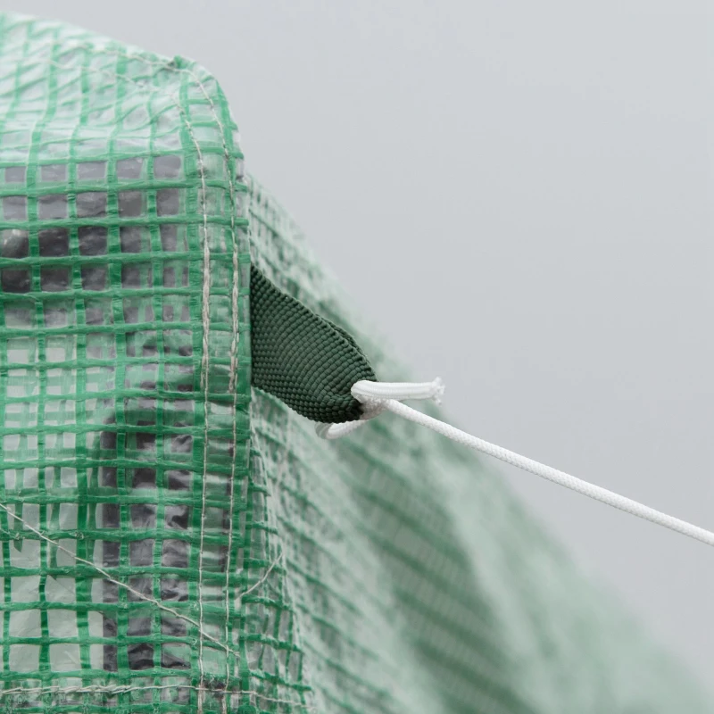 Outsunny Invernadero de Jardín 240x180x240 cm Plegable Caseta Vivero para Cultivos Plantas Flores con 2 Ventanas y Puerta con Cremallera de Acero y PE Verde