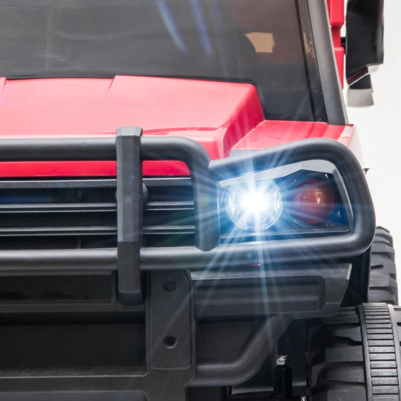 HOMCOM Coche Eléctrico para Niños de +3 Años Todoterreno con 2 Motores Control Remoto 2,4 GHz Batería Recargable 120x67x65 cm Rojo