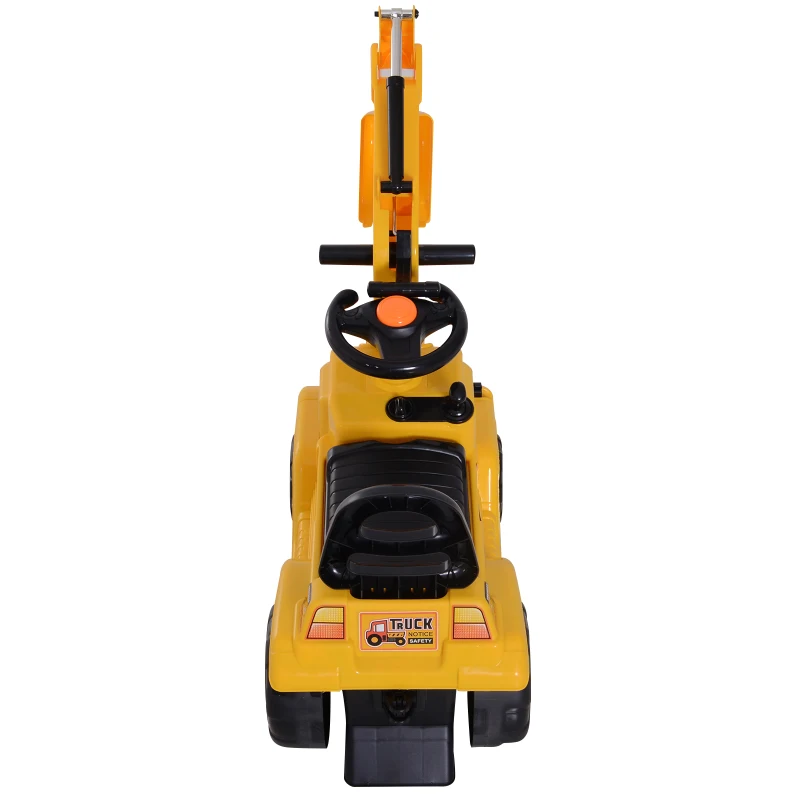 HOMCOM Correpasillos Excavadora para Niños Tractor Infantil que Funciona de verdad para mayores de 3 años