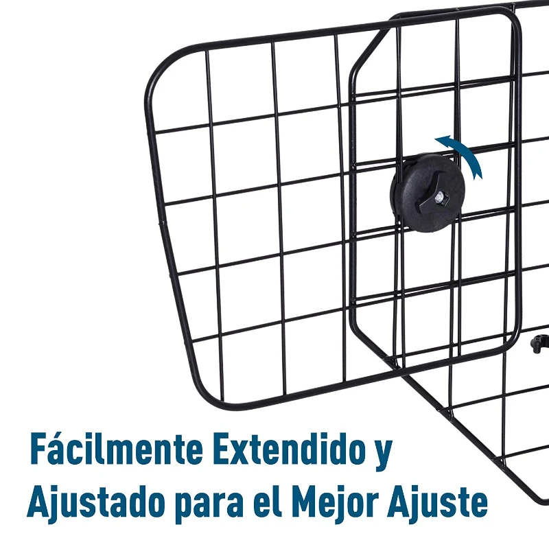 PawHut Rejilla Separador Perro Coche Extensible Universal Reja de Seguridad Barrera para Perro y Maletas Mascota Apoyo para Cabeza 89-122x41 cm Acero