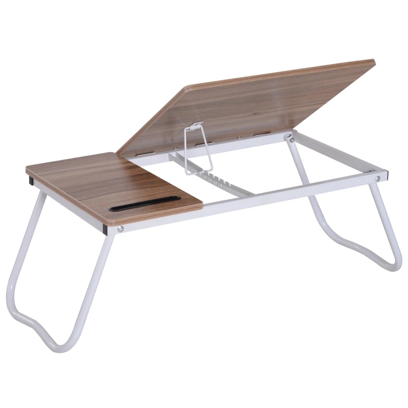 Vinsetto Mesa de Ordenador Portátil Plegable Soporte Escritorio de Regazo Inclinable Bandeja de Cama Ajustable 64x36x27cm Estación de Trabajo para Cama Sofá Bandeja Leyendo
