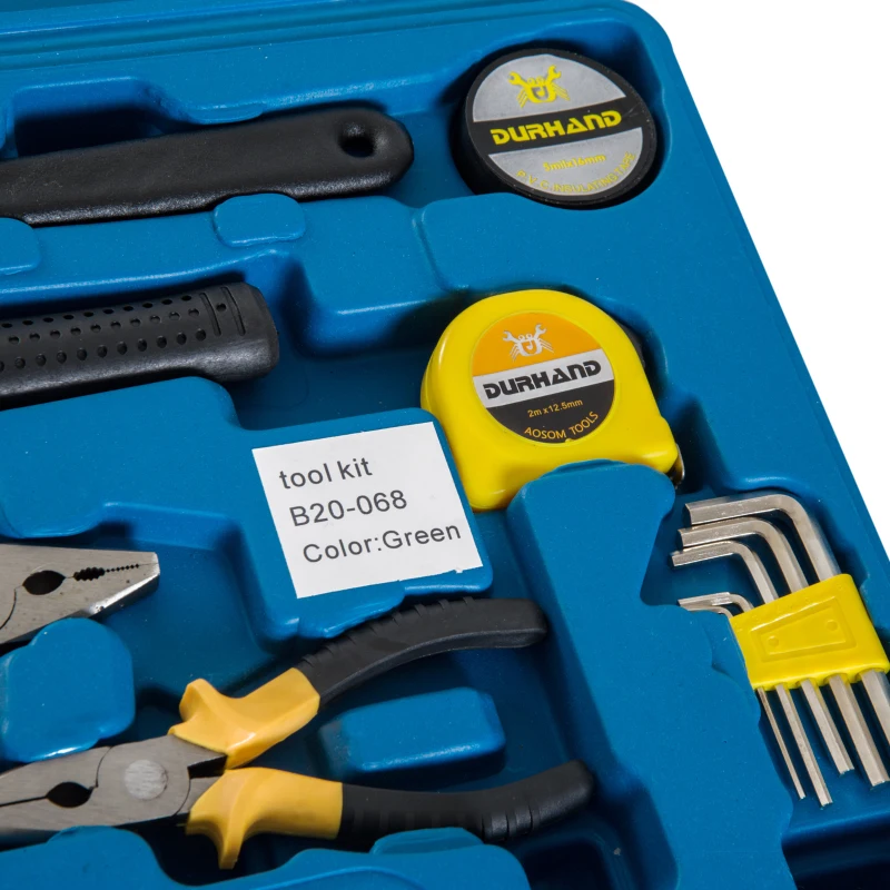 DURHAND Juego de Herramientas 44 Piezas Caja Maletín de Herramientas para Reparación Profesional Hogar Metal Azul