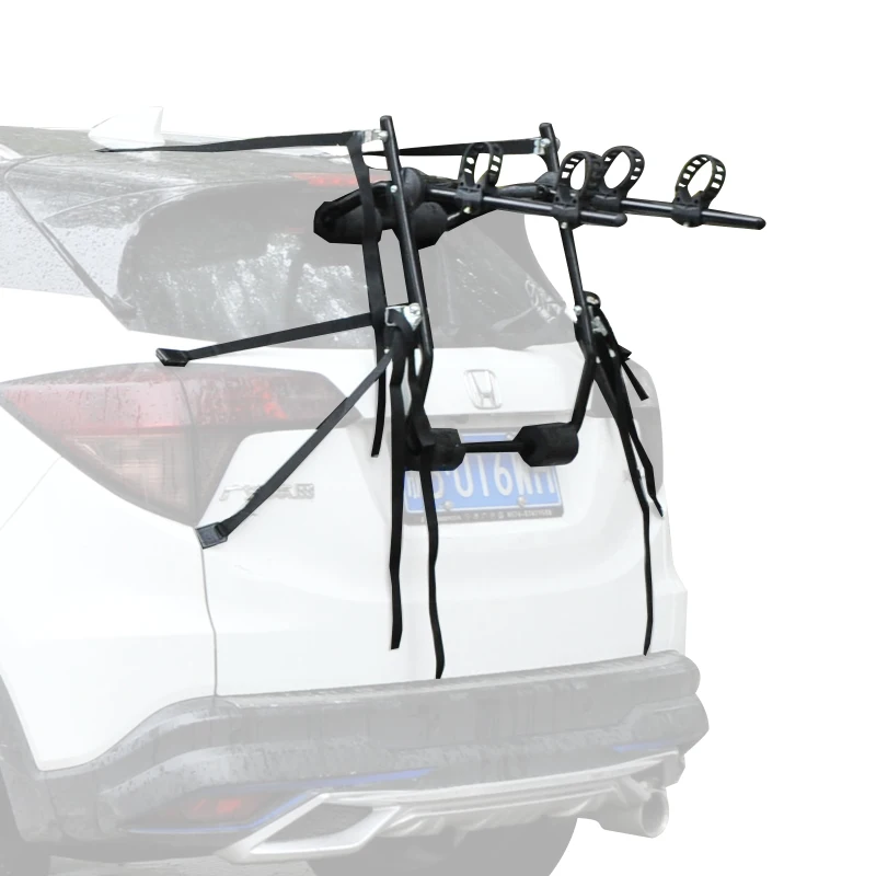 HOMCOM Accesorio Portabicicletas para Portón Trasero Plegable con Correas de Seguridad Soporte de 2 Bicicletas hasta 30kg para la Mayoría Modelos de Coche 75x60x10cm Negro