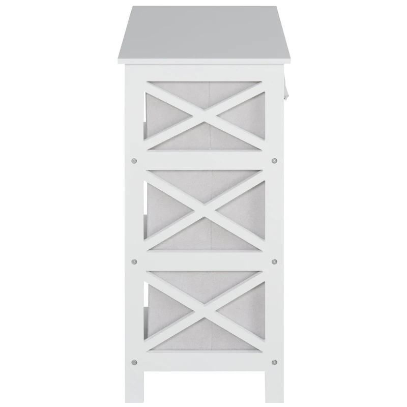 HOMCOM Armario de Almacenje Organizador de 6 Cajones con Marco X en Ambos Lados Diseño Simple Ligero 64,5x37,5x76 cm Blanco