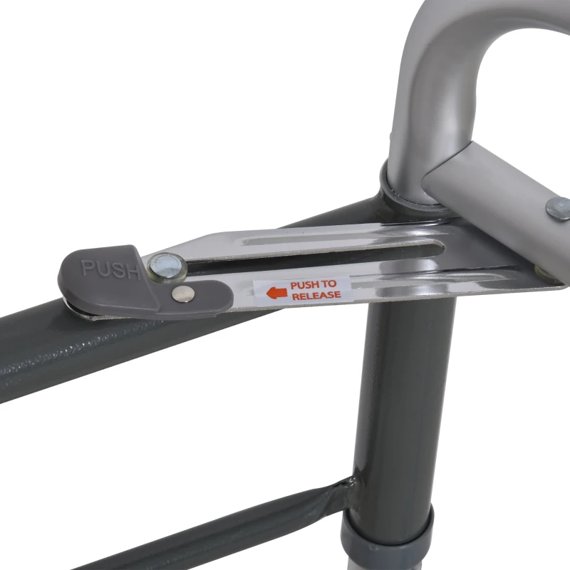 HOMCOM Andador para Ancianos Caminador Plegable con Altura Ajustable Almohadillas de Pies Marco de Aleación de Aluminio 64x50x77-95 cm Plata