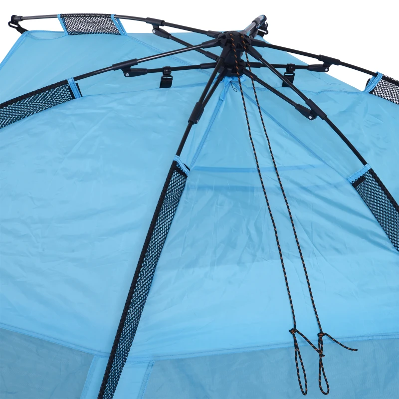 Outsunny Tienda de Playa Pop-up Automática de Campaña Toldo Refugio de Playa Impermeable Protección UV Portátil y Plegable