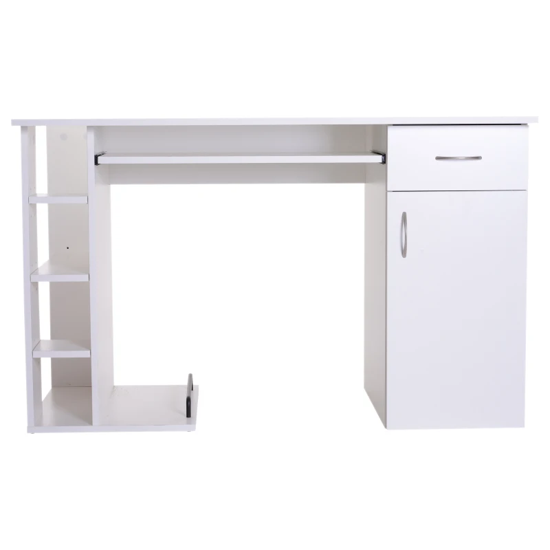 HOMCOM Mesa de Ordenador PC Escritorio Estudio y Trabajo 120x60x74 cm Blanco