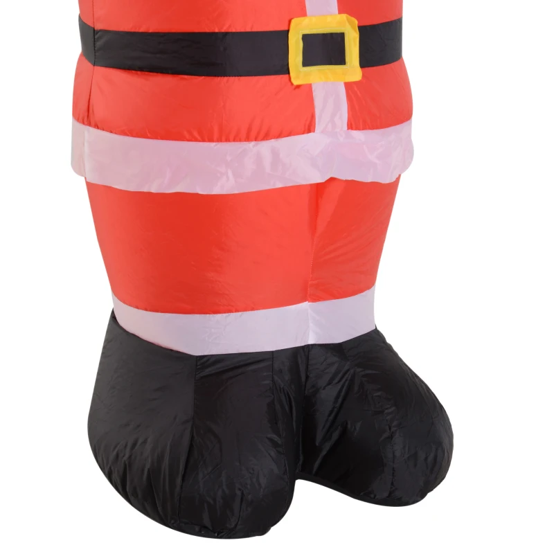 HOMCOM Santa Claus Inflable 1.2m Papá Noel Hinchable Decoración Navidad Iluminación LED con inflador para Interior Exterior 80x40x120cm