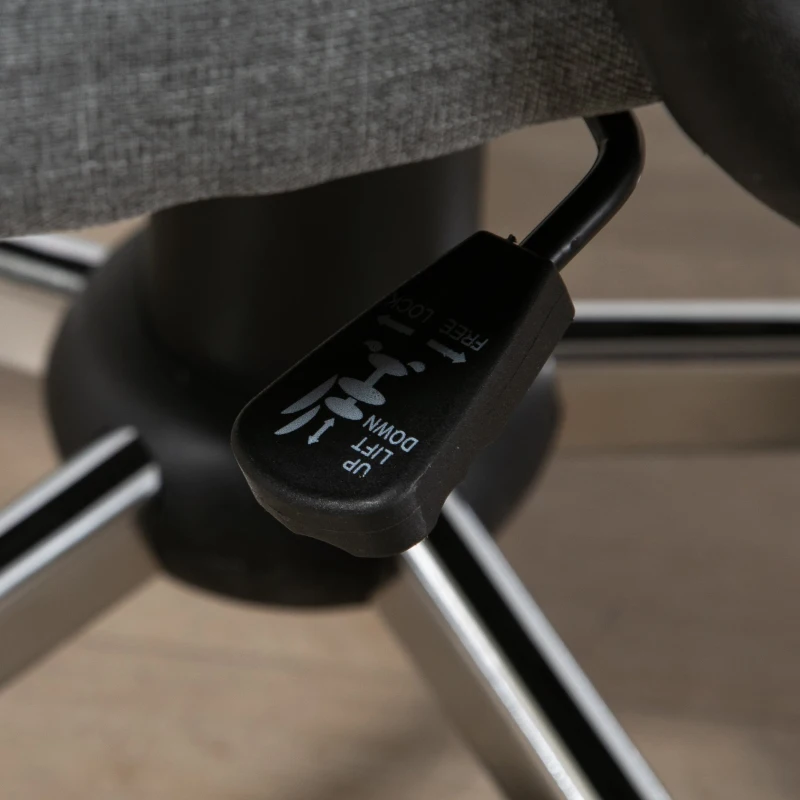 Vinsetto Silla de Oficina Ergonómica Silla de Escritorio Basculante Giratoria con Altura Ajustable del Asiento para Hogar Oficina 62x62x118-128 cm Gris