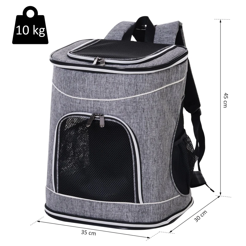 PawHut Transportin Carrito Perro 2 en 1 Mochila Carrito Plegable 35x30x45cm Mascotas Perro Gato