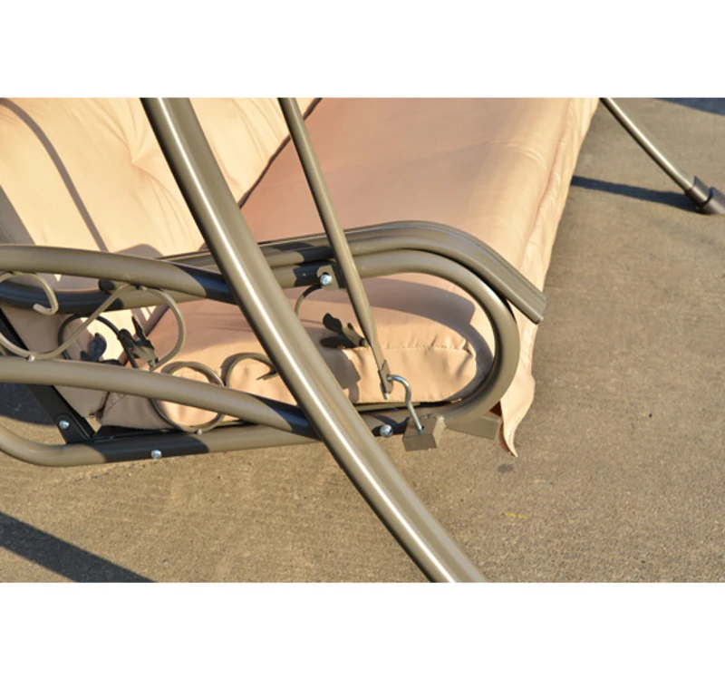 Columpio Jardin Balancin 205x155x200cm 3 Plazas Techo regulable Marco de Acero