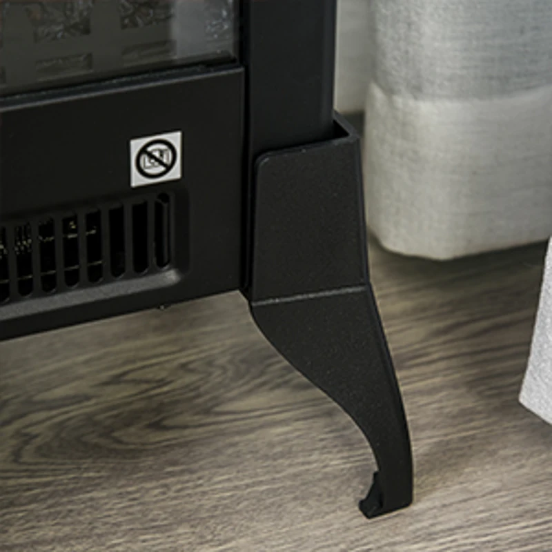 HOMCOM Chimenea Eléctrica Llama Similada Realista con Calentador Independiente Interruptor de Corte Térmico Seguridad Hueco Calorífico 37,7x23x45 cm Negro