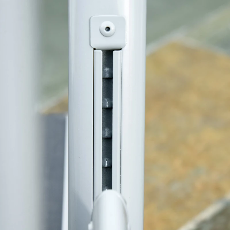 Outsunny Set de 2 Sillas de Comedor de Jardín Plegables de Aluminio con Respaldo Alto Ajustable de 8 Niveles y Reposabrazos Transpirable 65x55x107 cm Gris