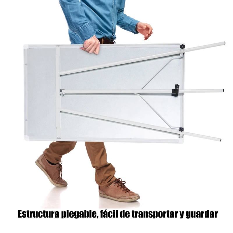 Vinsetto Pizarra Magnética Blanca + Caballete Trípode Rotafolio Marco Aluminio con Bandeja Bloque Altura Ajustable Estructura Plegable 60.5x90.5cm