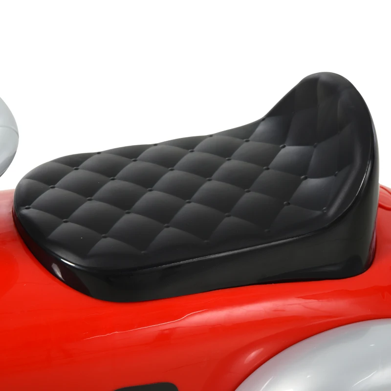 HOMCOM Coche para Bebés Mayores de 12 Meses Correpasillos para Niños en Forma de Vehículo Vintage con Sonidos y Bocina Espacio de Almacenaje 70x28,5x37 cm Rojo