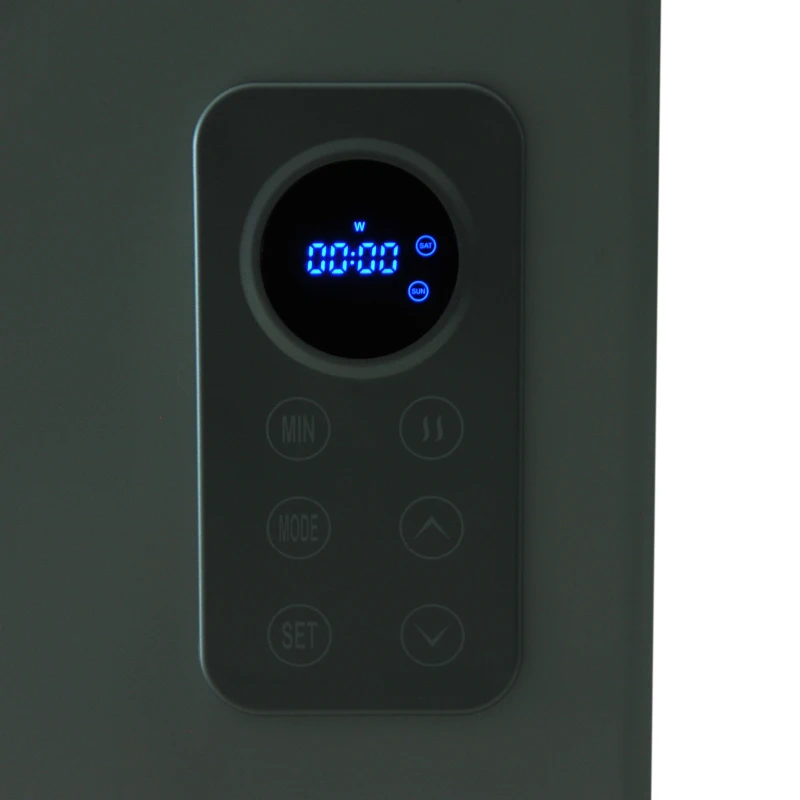 HOMCOM Radiador eléctrico Calefactor con Ruedas Convector de Pared/Pie con Pantalla Táctil Temporizador y Control Remoto 2 Niveles Calor 1000/2000W