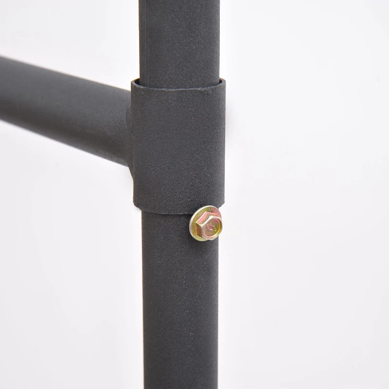 HOMCOM Colgador de ropa Perchero de Pie Organizador Armarios con Ruedas  Ideal para ropa, perchas y abrigos 180x60x170 cm Hierro Negro