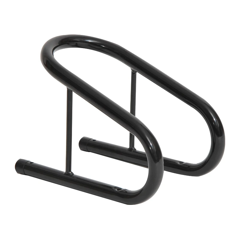 HOMCOM Caballete Soporte Delantero Portátil y Móvil para Aparcamiento de Moto y Reparación 32x20x26cm Color Negro y Material de Acero