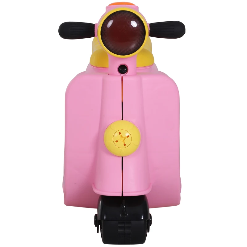 HOMCOM Bolso de Taquilla de Viaje Maleta Correpasillos con Forma de Moto para Niños Infantil de Mano Bebé Ride-On con 4 en 1 para los Niños Mayores de 3 Años