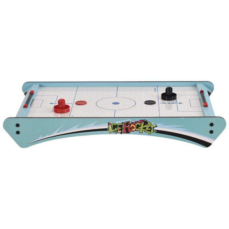 HOMCOM Mini Mesa de Hockey de Aire Juego de Hockey sobre Hielo con Ventilador para Fiesta Doméstico Portátil y Divertido Mayores de 8 Años 72,5x40x10,5 cm Azul
