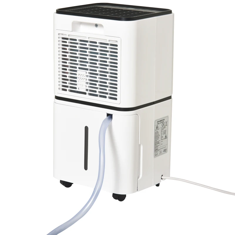 Deshumidificador Eléctrico para Habitación Portátil con Tanque de 2000 ml Temporizador Ruido Bajo Apagado Automático 178W 15-25 m² Blanco