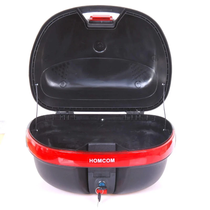 Homcom Baul Moto Universal 35L con LLaves y Soporte Caja de Moto negro - 44.5x37.5x27cm