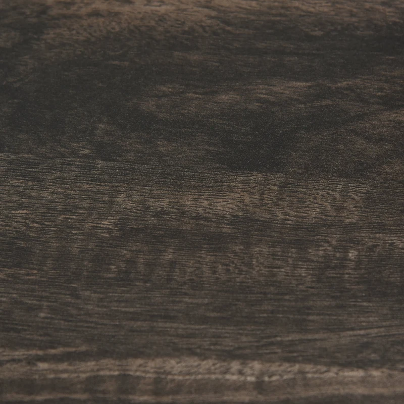 HOMCOM Mesa de Bar Bistro Mueble Auxiliar de Comedor Industrial con 2 Estantes y Dispositivo Antivuelco de Metal y Madera Carga 100 kg 120x50x100 cm Nogal