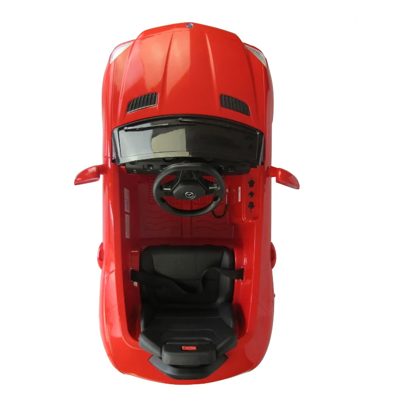 HOMCOM Coche Eléctrico Bateria 6V Automóviles Infantiles para Niños Mercedes Benz 81200 Color Rojo Mando Control Remoto y conexion MP3 Llaves encendido Luces de Faros y Claxon