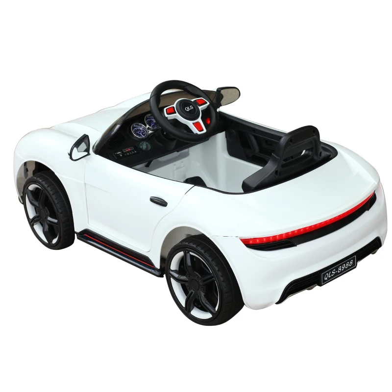 HOMCOM Coche Eléctrico para Niño +3 Años con Mando a Distancia MP3 USB Luces y Sonidos Apertura de Puerta Carga 25kg 115x65x50cm