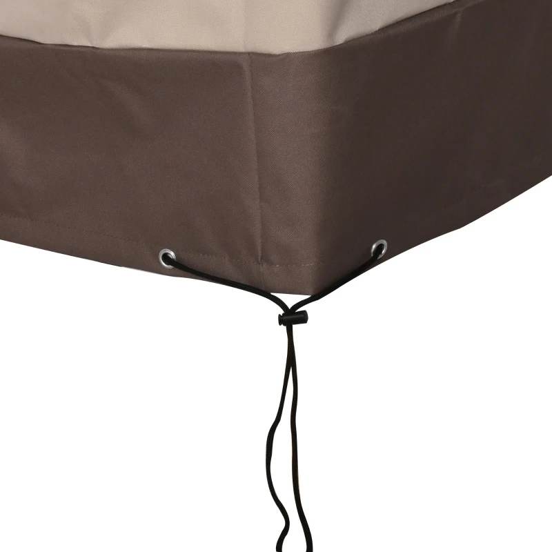 Outsunny Funda para Muebles de Jardín 600D Oxford Protecció contra el Polvo los Rayos UV Cubierta para Mobiliario Exterior 127x72x76 cm para Mesas Sillas Sofás Marrón