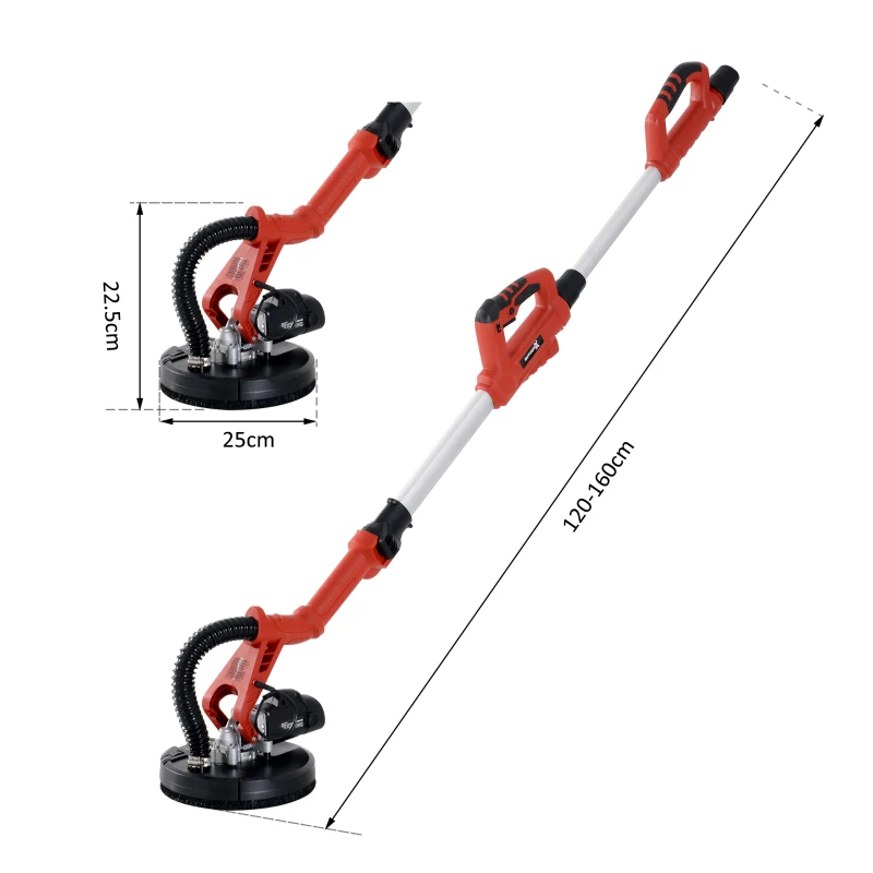 DURHAND Lijadora de Pared Eléctrica y Profesional con Bolsa de Polvo Amoladora para Pared Lijadora de Disco 6 Lijas