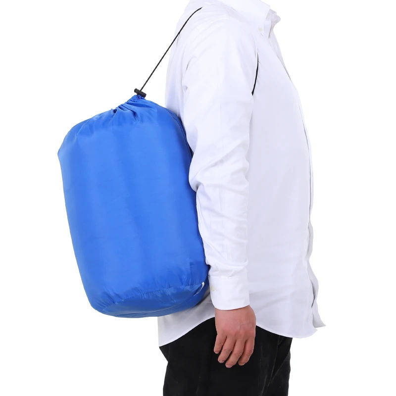 Saco de Dormir Individual para Camping y Picnic con Bolsa de Transporte 210x75 cm Azul