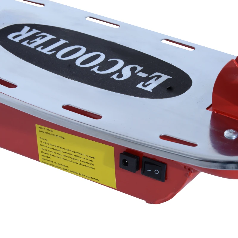 HomCom Patinete Eléctrico Scooter Plegable con Manillar y Asiento Ajustable - Color Rojo - 81.5x37x96cm